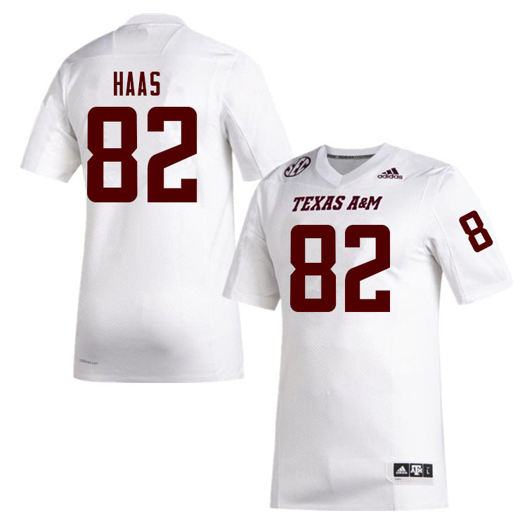 Men #82 Hayden Haas Texas A&M Aggies College Football Jerseys Sale-White